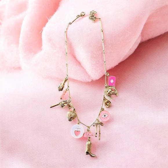 Gold and Pink toned Cowboy Charm necklace - Picture 5 of 17